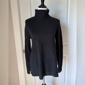 Crew Extra Soft Turtleneck Sweater Womens Small Black Cozy Minimalist Knit
